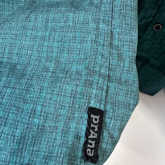 Prana men's cool aqua blue long sleeved shirt w front pockets size large - Picture 3 of 5